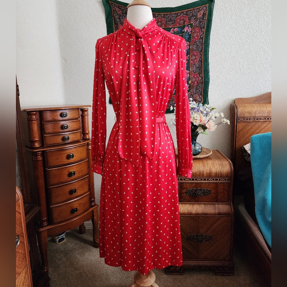 Vintage Leslie Fay Floral Dress